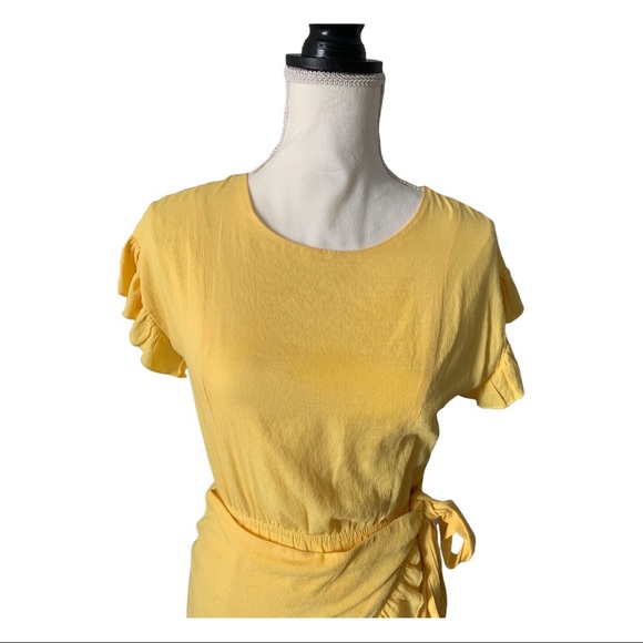 etophe studios yellow wrap dress size small - Picture 6 of 6
